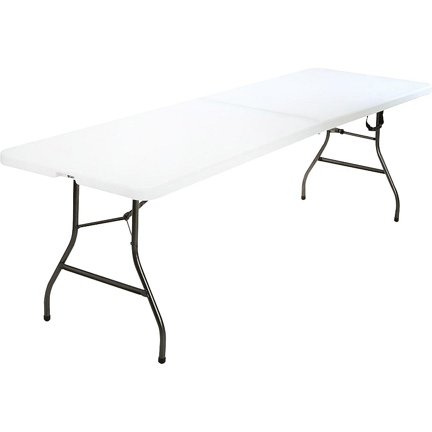 Cosco Fold-in-Half Blow Molded Table Rectangle Top - Four Leg Base - 4 Legs - 300 lb Capacity - 30" Table Top Width x 96" Table Top Depth - 29.25" Height - White - 1 Each (14778WSL1X)