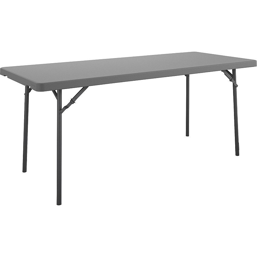 Cosco Zown Corner Blow Mold Large Folding Table 4 Legs - 700 lb Capacity - 4" Table Top Length x 60" Table Top Width - 29.25" Height - Gray - High-density Polyethylene (HDPE), Resin - 1 Each (60525SGY1E)