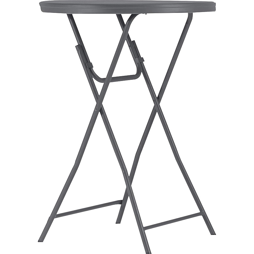 Dorel Zown Commercial Cocktail Folding Table Round Top - Four Leg Base - 4 Legs - 350 lb Capacity x 32" Table Top Diameter - 43.62" Height - Gray - High-density Polyethylene (HDPE), Resin - 1 Each (60436SGY1E)