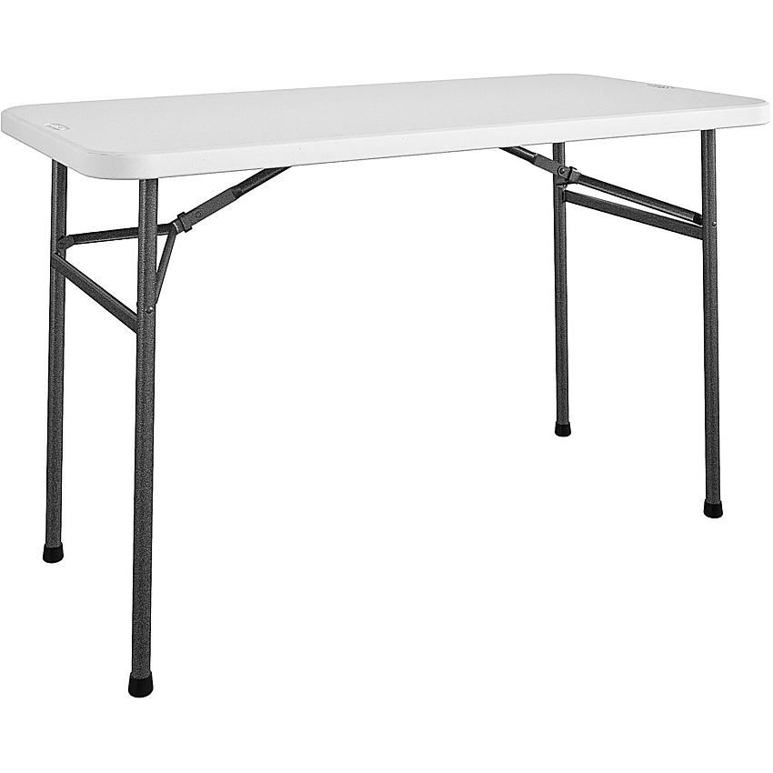 Cosco Straight Folding Utility Table Rectangle Top - Four Leg Base - 4 Legs - 200 lb Capacity - 48" Table Top Width x 24" Table Top Depth - 29.25" Height - White - 1 Each (14146WSL1E)