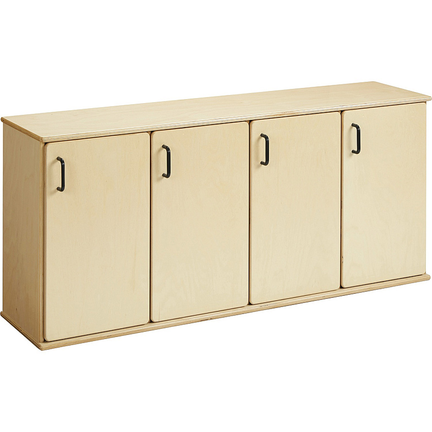 Jonti-Craft Young Time 4-Section Stackable Locker 48.5" Width x 12" Depth x 21.5" Height - Stackable, Locking Door, Comfortable, Rounded Edge, Durable, Laminated, Moisture Resistant, Recessed - Baltic - Assembly Required - 1 Each (7107YT)