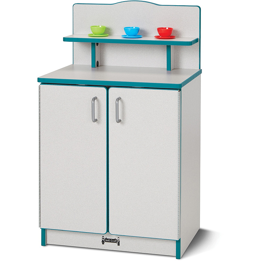 Rainbow Accents Culinary Creations Kitchen Cupboard - Teal 1 Each - Teal, Gray, Chrome - Wood (2407JCWW005)