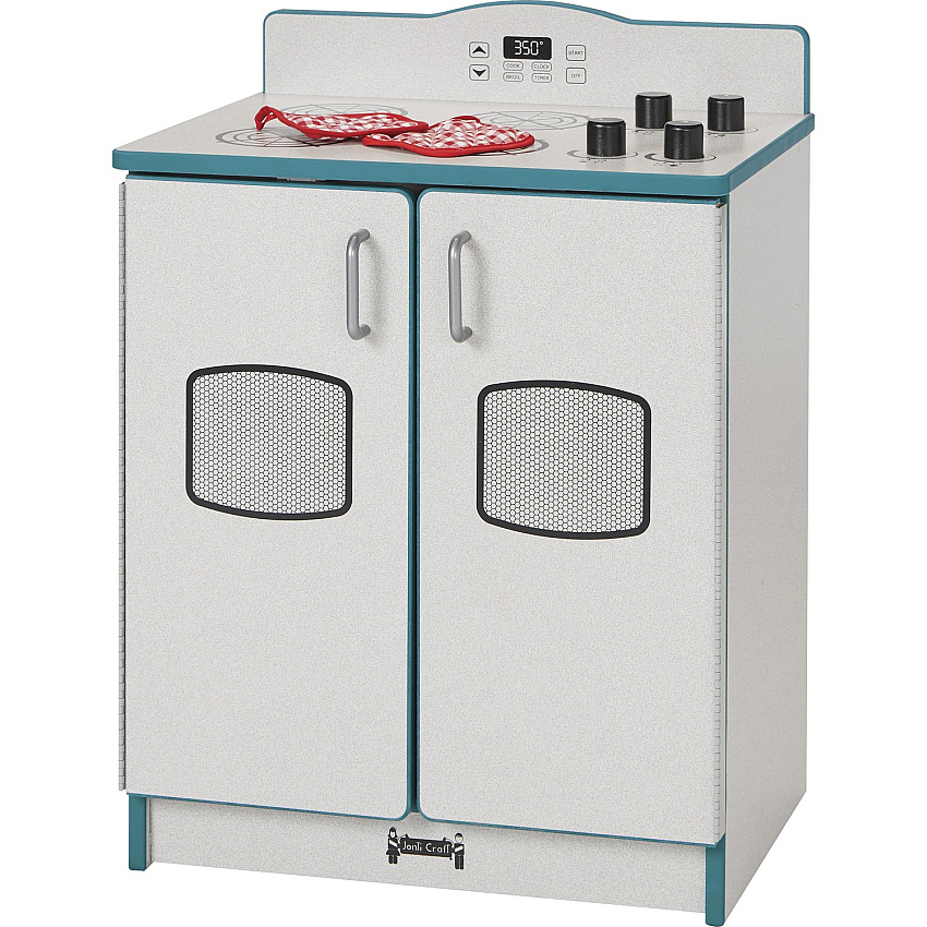 Rainbow Accents Culinary Creations Kitchen Stove - Teal 1 Each - Teal, Gray, Chrome - Wood (2409JCWW005)