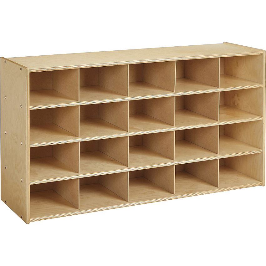 young Time Cubbie Storage Unit 20 Compartment(s) - 26.50" Height x 48" Width x 15" Depth - Rounded Corner, Eco-friendly, UV Resistant, Durable, Easy to Clean, Moisture Resistant - Baltic - Hardboard, Laminate - 1 Each (7040YT)