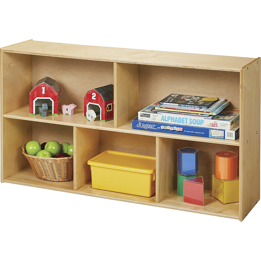 young Time 3-Shelf Storage Unit 5 Compartment(s) - 2 Shelf(ves) - 26.50" Height x 48" Width x 12" Depth - Rounded Corner, Eco-friendly, UV Resistant, Durable, Easy to Clean, Moisture Resistant - Baltic - Hardboard, Laminate - 1 Each (7143YT)