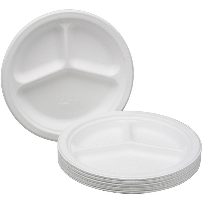 AbilityOne 7350012636700, SKILCRAFT, Waterproof Paper Plates, 10.25" dia, 0.88" Deep, 500/Box