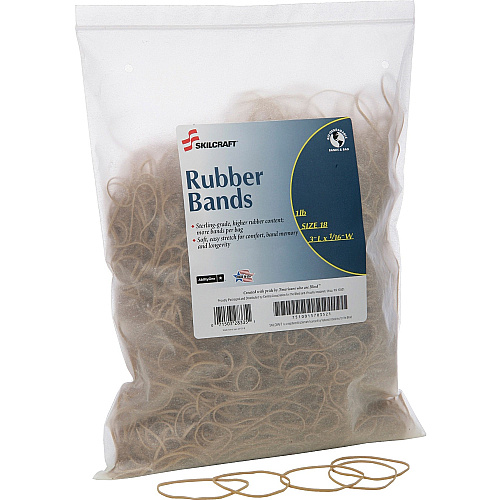 AbilityOne SKILCRAFT Soft-stretch Sterling Crepe Rubber Bands Stretchable, Elastic, Reusable - 1 Pack - Rubber - Crepe (5783521)