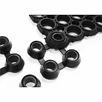 Floortex Doortex&reg; Octomat Connectors for Doortex All-Weather Octomats - Pack of 10 x 4" Width x 2" Depth - Black - Plastic - 1 Each (FB4OCTOCON)