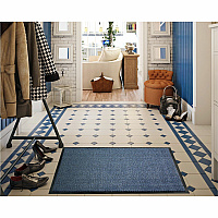 Floortex Doortex Advantagemat Blue Door Mat - 24" x 36" 36" Length x 24" Width x 0.250" Depth x 0.250" Thickness - Rectangular - Polypropylene, Vinyl - Blue - 1 Each - TAA Compliant (FR46090DCBLV)