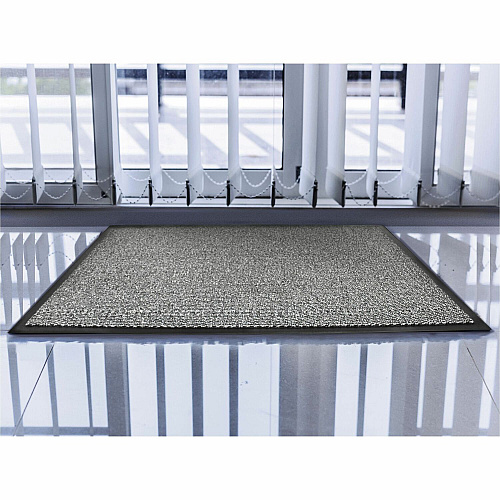 Floortex Doortex Advantagemat Gray Door Mat - 32" x 48" 48" Length x 32" Width x 0.250" Depth x 0.250" Thickness - Rectangular - Polypropylene, Vinyl - Gray - 1 Each - TAA Compliant (FR48120DCBWV)