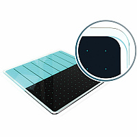 Floortex Cleartex Glacier Teal & Black Plan & Grid Glass Dry-Erase Board - 14" x 14" 14" (1.2 ft) Width x 14" (1.2 ft) Height - Light Teal Tempered Glass Surface - Square - Magnetic - Magnetic, Smooth Writing, Ghost Resistant, Stain Resistan (FCVGM1414TP)
