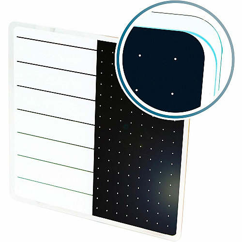 Floortex Viztex&reg; Glacier White & Black Plan & Grid Glass Dry-Erase Board - 14" x 14" 14" (1.2 ft) Width x 14" (1.2 ft) Height - White Tempered Glass Surface - Square - Magnetic - Magnetic, Smooth Writing, Ghost Resistant, Stain Resistant (FCVGM1414WP)