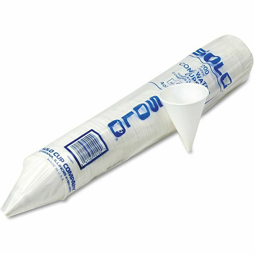 Solo Eco-Forward 4 oz Treated Paper Cone Water Cups 4 fl oz - Cone - White - Paper - Cold Drink - 200 / Pack (4BR2050)