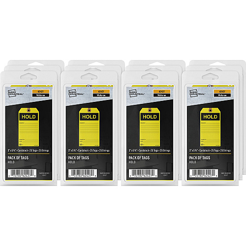 Avery&reg; Preprinted HOLD Inventory Tags 5.75" Length x 3" Width - 25 / Pack - Card Stock - Yellow (62427)