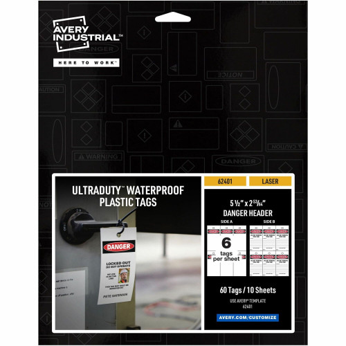 Avery UltraDuty LOTO Prerinted DANGER Hang Tags (62401)