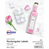 Avery&reg; Rectangle Labels - HeightPermanent Adhesive - Rectangle - Matte White - 1 Carton (05197)