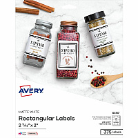 Avery&reg; Floppy Disk Label - HeightRemovable Adhesive - Square - Laser, Inkjet - Matte - Matte White - Paper - 1875 Total Label(s) - 375/Pack - 5 / Carton (06490)