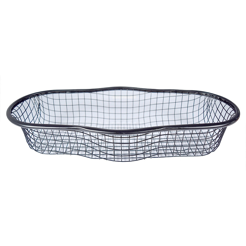 RDI Oval Wire Basket Organizer Lightweight, Durable, Bend Resistant - Black - Wire - 12 / Carton (BSKWROVL)