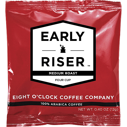 Eight O'Clock Pouch Early Riser Coffee Regular - Pouch - Arabica - 100 / Carton (CCFEOC4R100)