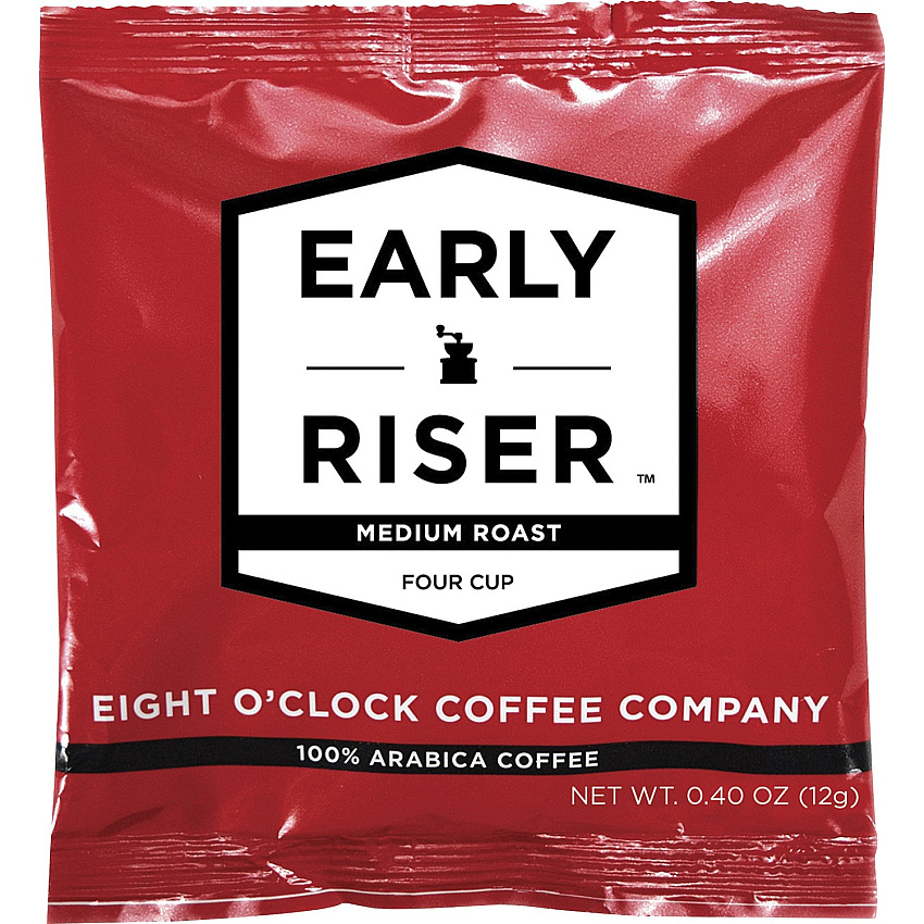 Eight O'Clock Pouch Early Riser Coffee Regular - Pouch - Arabica - 100 / Carton (CCFEOC4R100)