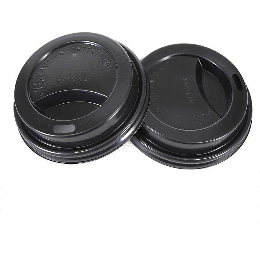 RDI Oval Slot Cup Lids Round - Black - 1000 / Carton (LIDRIP910B)