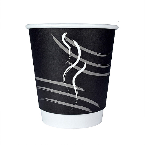 RDI 10 oz Double Wall Hot Paper Cups 10 fl oz - Black - Paper - Hot Drink, Beverage, Coffee, Hot Chocolate, Tea - 600 / Carton (CPDBU10BLK)
