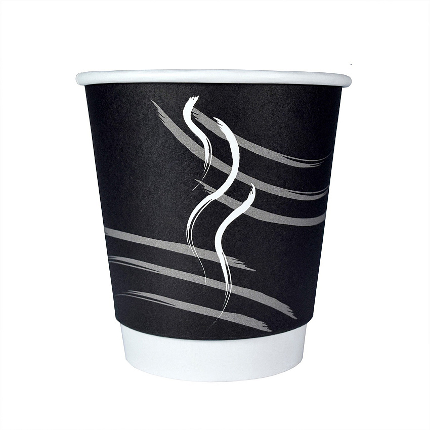 RDI 10 oz Double Wall Hot Paper Cups 10 fl oz - Black - Paper - Hot Drink, Beverage, Coffee, Hot Chocolate, Tea - 600 / Carton (CPDBU10BLK)