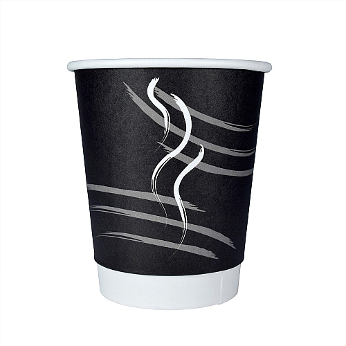 RDI 9 oz Double Wall Hot Paper Cups 9 fl oz - Black - Paper - Hot Drink, Beverage, Coffee, Hot Chocolate, Tea - 900 / Carton (CPDBU9BLK)