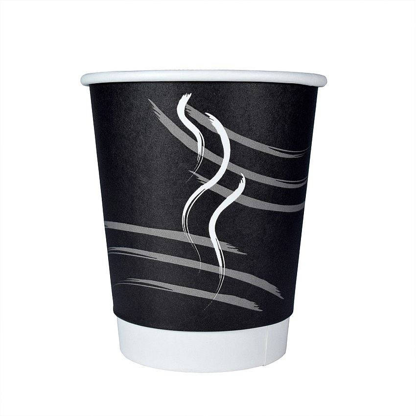 RDI 9 oz Double Wall Hot Paper Cups 9 fl oz - Black - Paper - Hot Drink, Beverage, Coffee, Hot Chocolate, Tea - 900 / Carton (CPDBU9BLK)