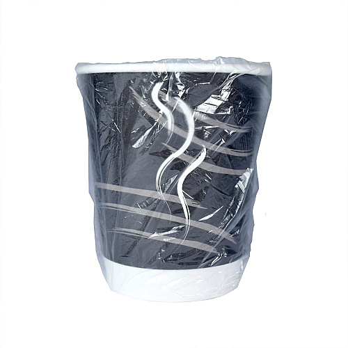 RDI 9 oz Double Wall Wrapped Hot Paper Cups 9 fl oz - Black - Paper - Hot Drink, Beverage, Coffee, Hot Chocolate, Tea - 900 / Carton (CPDBW9BLK)