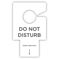 RDI Electric Lock Do-Not-Disturb Sign Print/Message "Do Not Disturb" - 2.8" Width x 4.5" Height - Rectangular Shape - Hanging Hole - White - 100 / Carton (DNDELGEN100)
