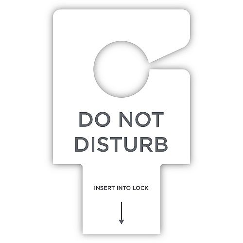 RDI Electric Lock Do-Not-Disturb Sign Print/Message "Do Not Disturb" - 2.8" Width x 4.5" Height - Rectangular Shape - Hanging Hole - White - 100 / Carton (DNDELGEN100)