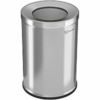 HLS Commercial 26-Gallon Round Open Top Trash Can 26 gal Capacity - Round - Handle, Smudge Resistant, Easy to Clean, Fingerprint Resistant - 28.7" Height x 18.9" Width x 12" Diameter - Brushed Stainless Steel, Galvanized Steel - Gray - 1 Each (HLSC05G26)
