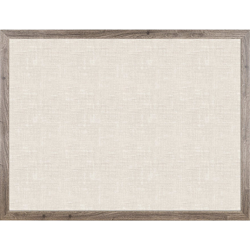 U Brands Linen Bulletin Board, 47" X 35" , Rustic Wood Frame 36" Board Height x 48" Board Width - Tan Linen Surface - Self-healing, Durable, Mounting System, Tackable, Sturdy, Damage Resistant - Rustic Wood Frame - 1 Each (4894U0001)