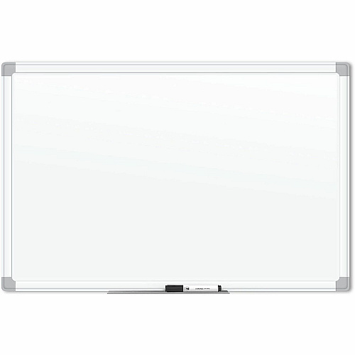 U Brands White Aluminum Framed Magnetic Porcelain Steel Board, 72" X 47" 72" (6 ft) Width x 47" (3.9 ft) Height - White Porcelain Steel Surface - White Aluminum Frame - Rectangle - Horizontal/Vertical - 1 Each (4901U0001)