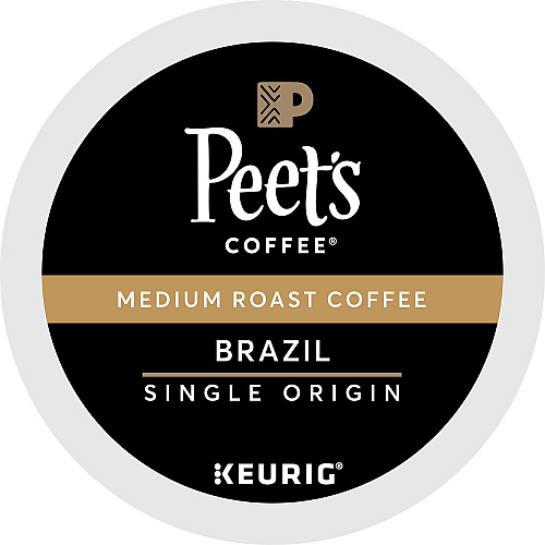 Peet's Coffee&reg; K-Cup Brazil Coffee Compatible with Keurig Brewer - Medium - K-Cup - Brazilian - 22 / Box (2409)
