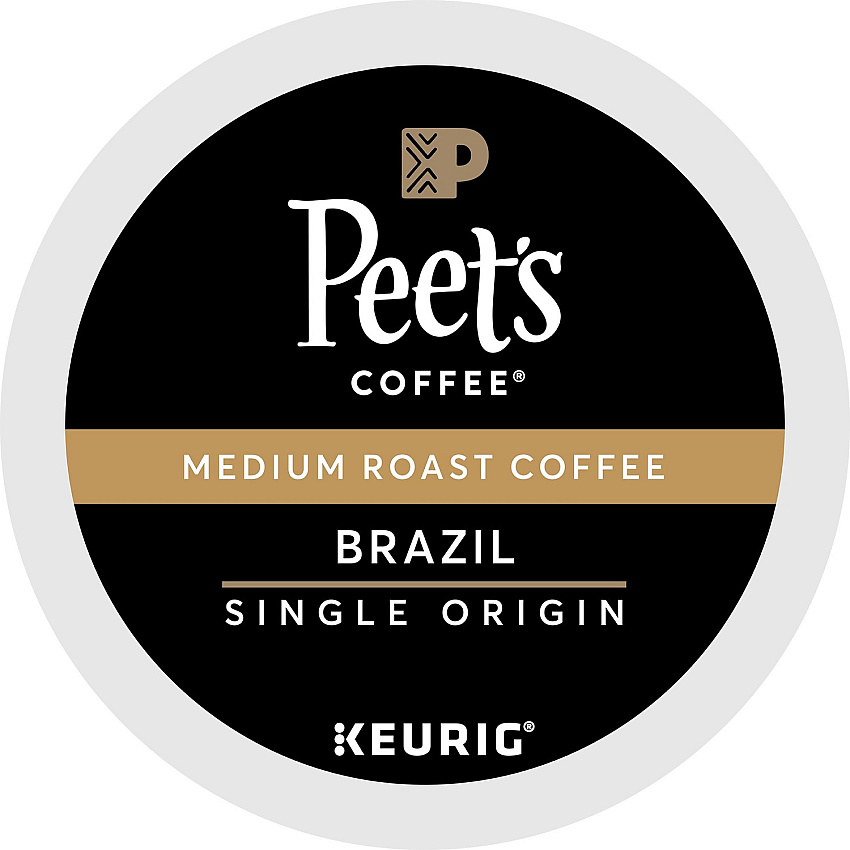 Peet's Coffee&reg; K-Cup Brazil Coffee Compatible with Keurig Brewer - Medium - K-Cup - Brazilian - 22 / Box (2409)