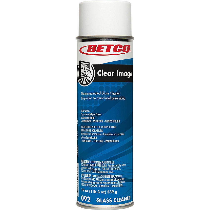 Betco Clear Image Glass & Surface Cleaner Foam Spray - 19 fl oz (0.6 quart) - Rain Fresh ScentAerosol Spray Can - 1 Each - White (922302)