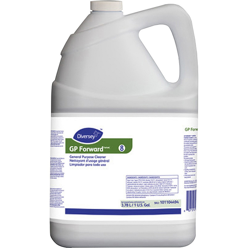 Diversey GP Forward General Purpose Cleaner Concentrate - 128 fl oz (4 quart) - Citrus Scent - Versatile, Rinse-free, Kosher - Clear Green - 1 Each (101104494)