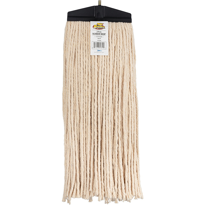 Genuine Joe Screw Mophead Cotton - White - 1 Each (GJO18332)