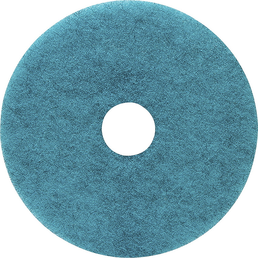 Genuine Joe Burnish Floor Pad Round - 17" Diameter - Floor - 1200 rpm to 3000 rpm Speed Supported - Resin, Fiber - Blue - 5 / Carton (GJO18396)