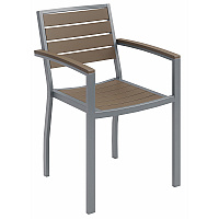 KFI Mocha Indoor/Outdoor Furniture 33.8" Height x 22" Width x 23" Depth, 25.5" Height Arm - 1 Each (5601SLMA)