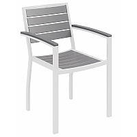 KFI Gray Indoor/Outdoor Furniture 34" Height x 22" Width x 23" Depth, 25.5" Height Arm - 1 Each (5601WHGY)