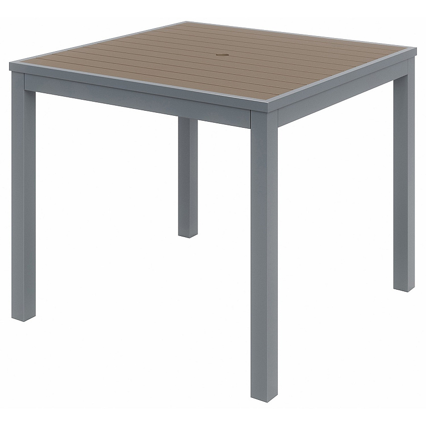 KFI Mocha Indoor/Outdoor Furniture Square - 29" Height x 35" Width x 35" Depth - Mocha Table Top - 1 Each (T35SQSLMA)