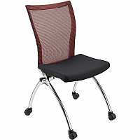 Safco Valore High Back Training Chair Black Seat Color - Foam Seat Material - Red Back Color - Steel, Chrome Frame Material - High Back - Four-legged Base - 2 / Carton (TSH2BR)