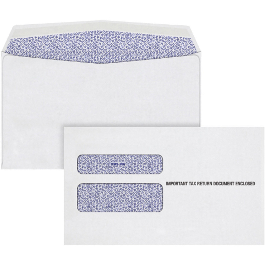 TOPS W-2 Continuous Tax Envelope Document - 9 1/2" Width x 5 5/8" Length - Gummed - White - 24 / Pack (2219C)
