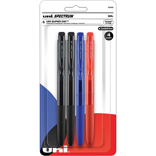uni-ball uni&reg; Spectrum Gel Pen 0.7 mm Medium Pen Point - Multi Ink - Gel-based - 4 / Pack (70302)
