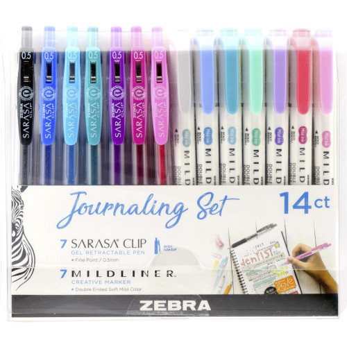 Zebra Pen Sarasa Clip Gel Pens/Mildliner Markers Set (10014