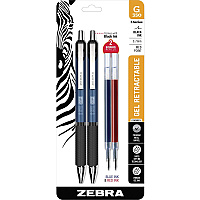 Zebra Pen STEEL 3 Series G-350 Retractable Gel Pen Gel-based - Metal Barrel - 2 / Pack (40212)