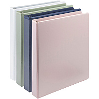 Samsill Eco-Conscious View Binder 1" Binder Capacity - Letter - 8 1/2" x 11" Sheet Size - Fastener(s): D-Ring - Pocket(s): 2, Internal - Polypropylene, Fiberboard - Indigo, Sage, White, Riose - Clear Overlay, Non-glare - 4 / Pack (MP46939)